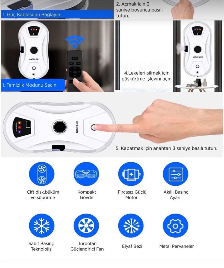 Kochler Akıllı Cam Silme Robotu - 2
