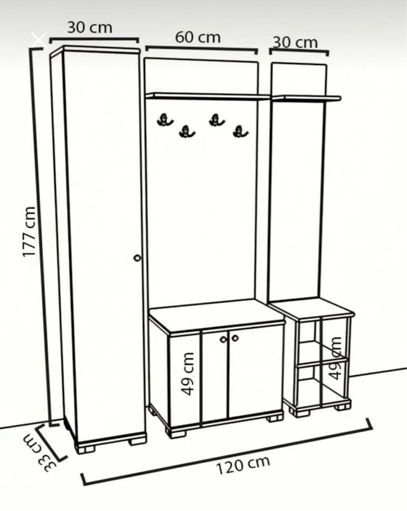 Ayakkabılık vestiyer portmanto - 3