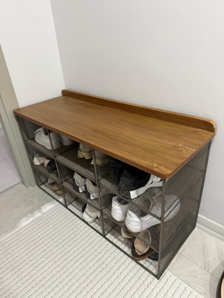 Zara home ahşap metal ayakkabı bankı