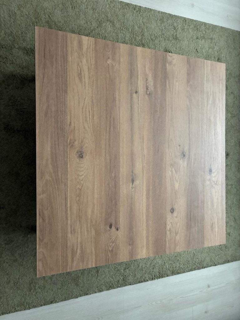 Ahşap Görünümlü Alt Raflı Büyük Orta Sehpa 90x90 cm-ENZA - 3