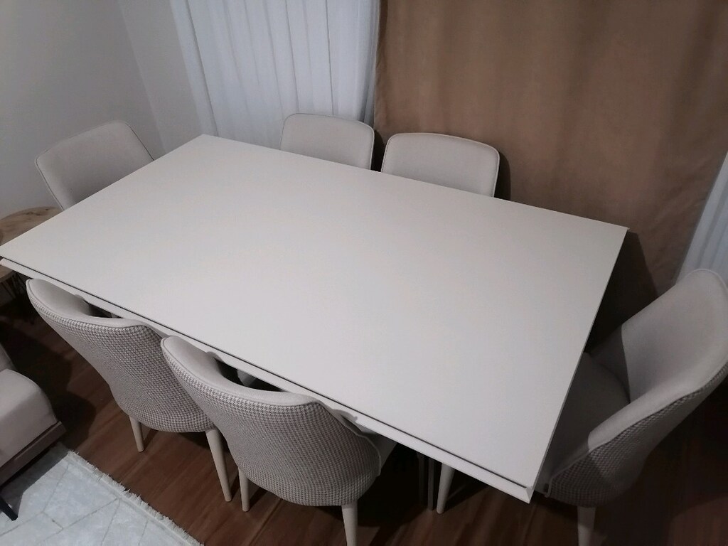 Sıfır ayarında 6 kişilik LİNEN yemek masası takımı - 3