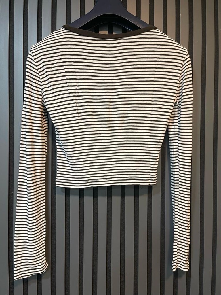ZARA ÇİZGİLİ CROP TOP - 4