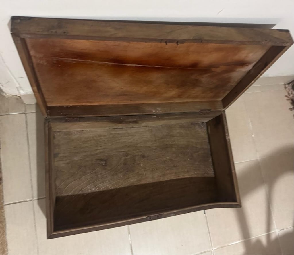 Vintage Masif Ahşap El Yapımı Valiz Sandık 70x38x20 cm - 11