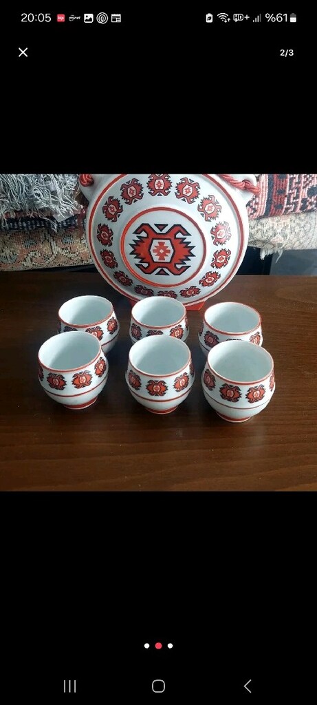 antika bardak takimi damgalı - 2