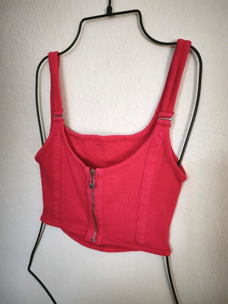 Dilvin Korse Crop Top L Fuşya - 5
