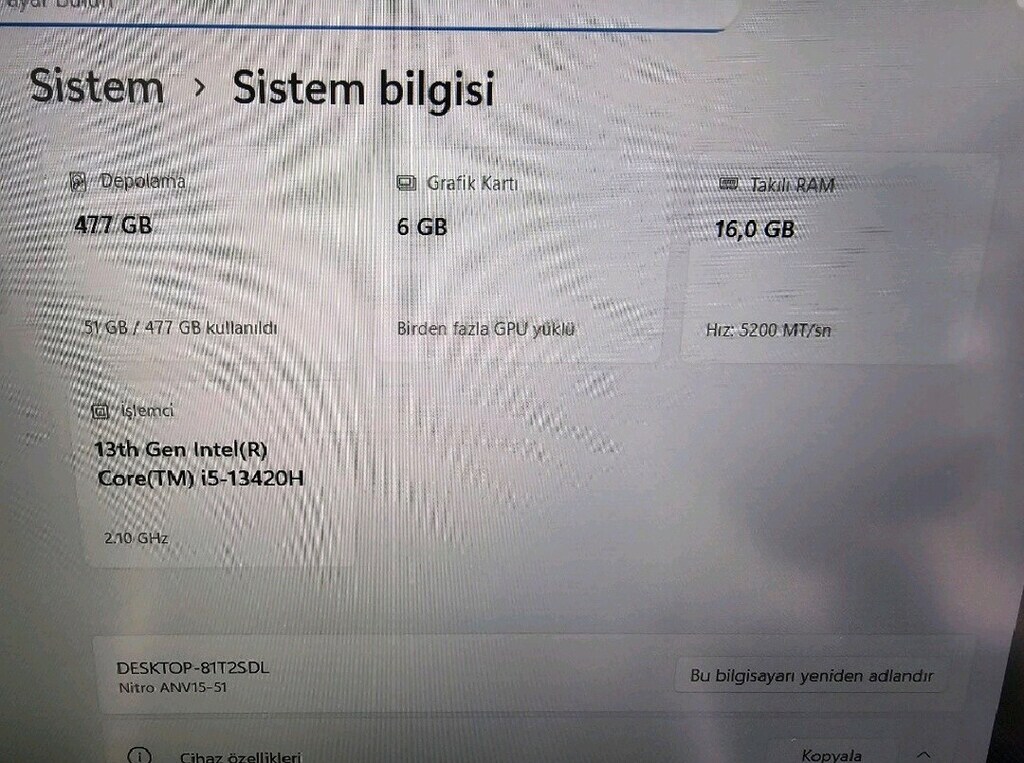 ACER NİTRO V15 - Mükemmel durumda - 7