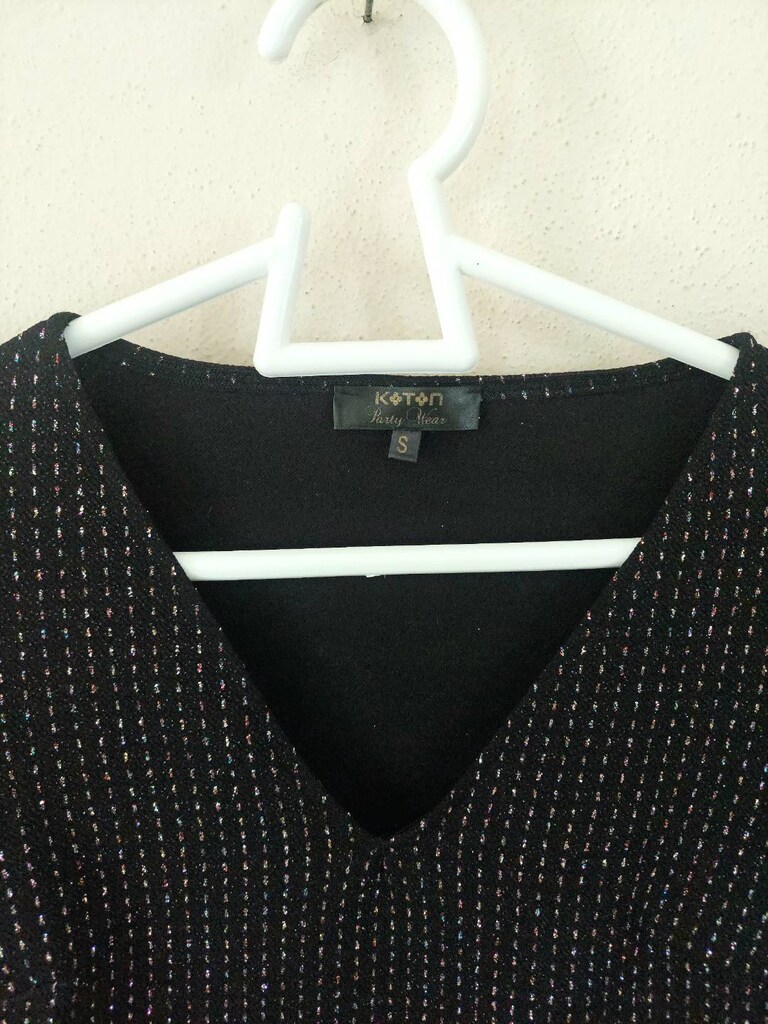 Koton V yaka sim Desenli Abiye crop Bluz - 3