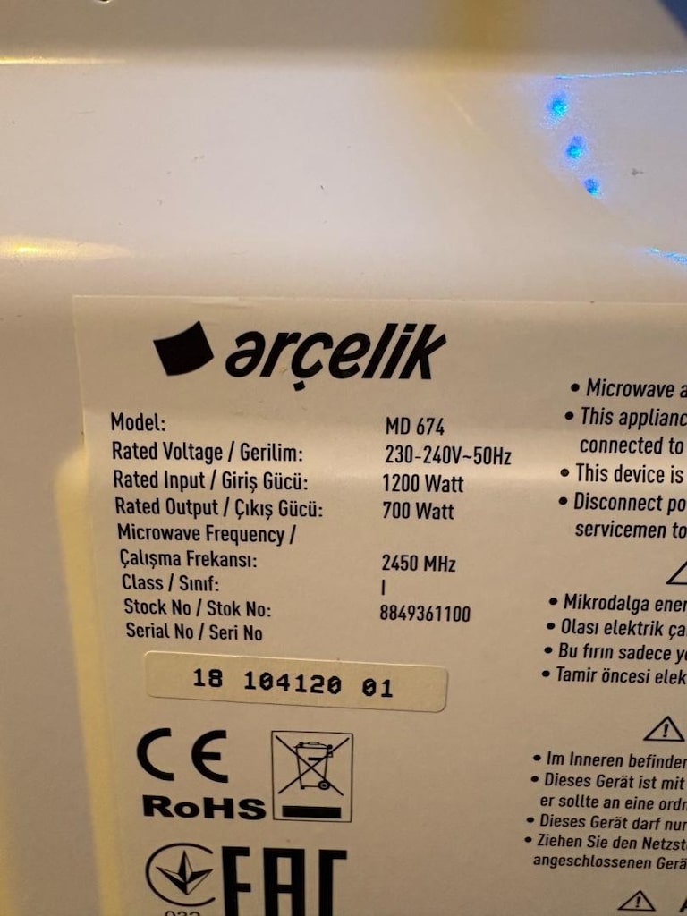 Arçelik mikrodalga fırın - 7
