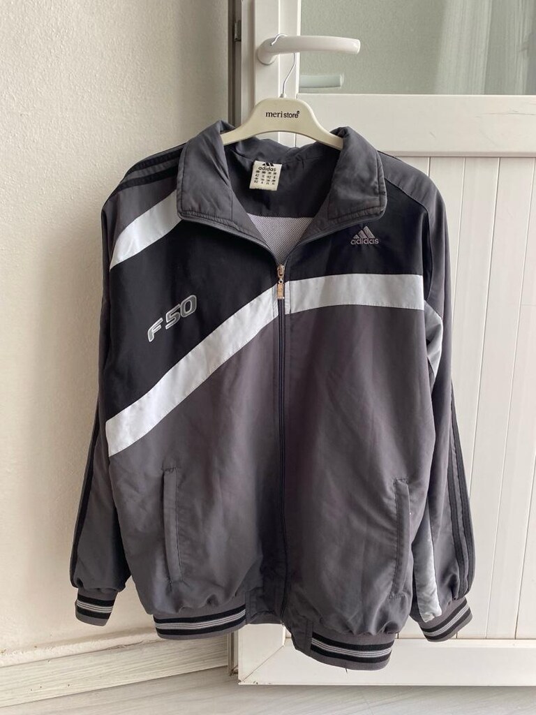 Adidas Gri-Siyah Retro Spor Ceket - 2