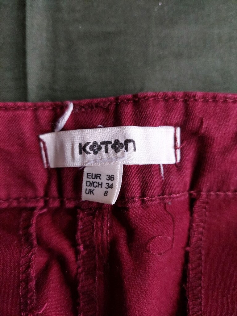 KOTON kadın bordo casual pantolon - 6