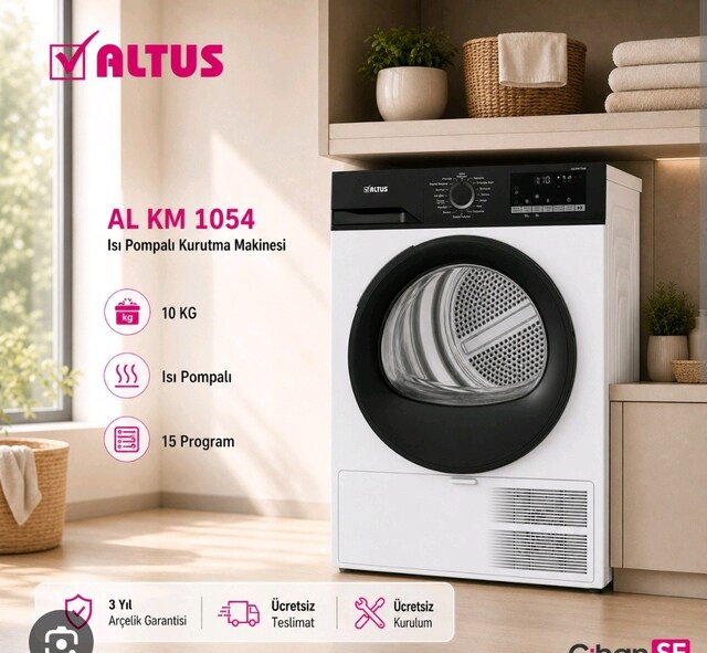 DEV KAMPANYA **KARTLA ÖDE**KAPIDA ÖDE** ALTUS (ARÇELİK) 10 KG KURUTMA
