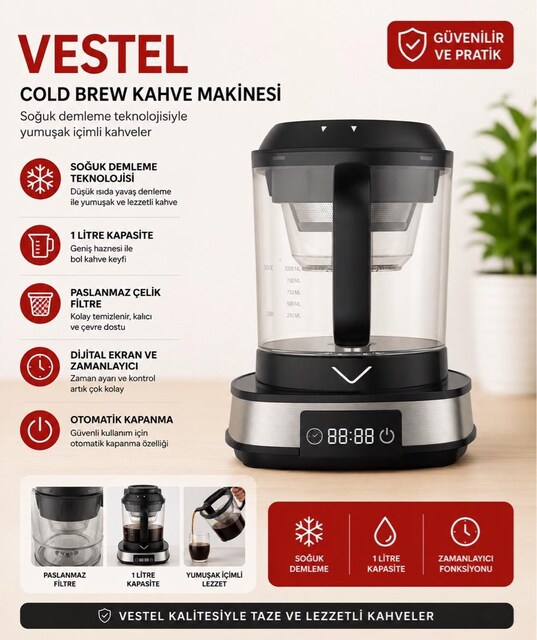 Vestel cold brew kahve makinası
