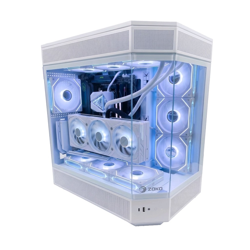 Beyaz, RTX 4070Tİ SÜPER r7 9700x OYUNCU KASASI rgb + Asus monitör 2k - 2