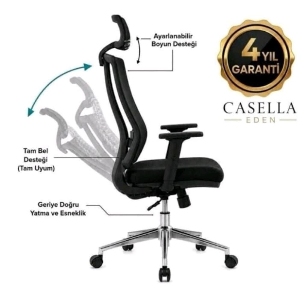 Ergonomik Fileli Çalışma Koltuğu - Ofis Sandalyesi - 8