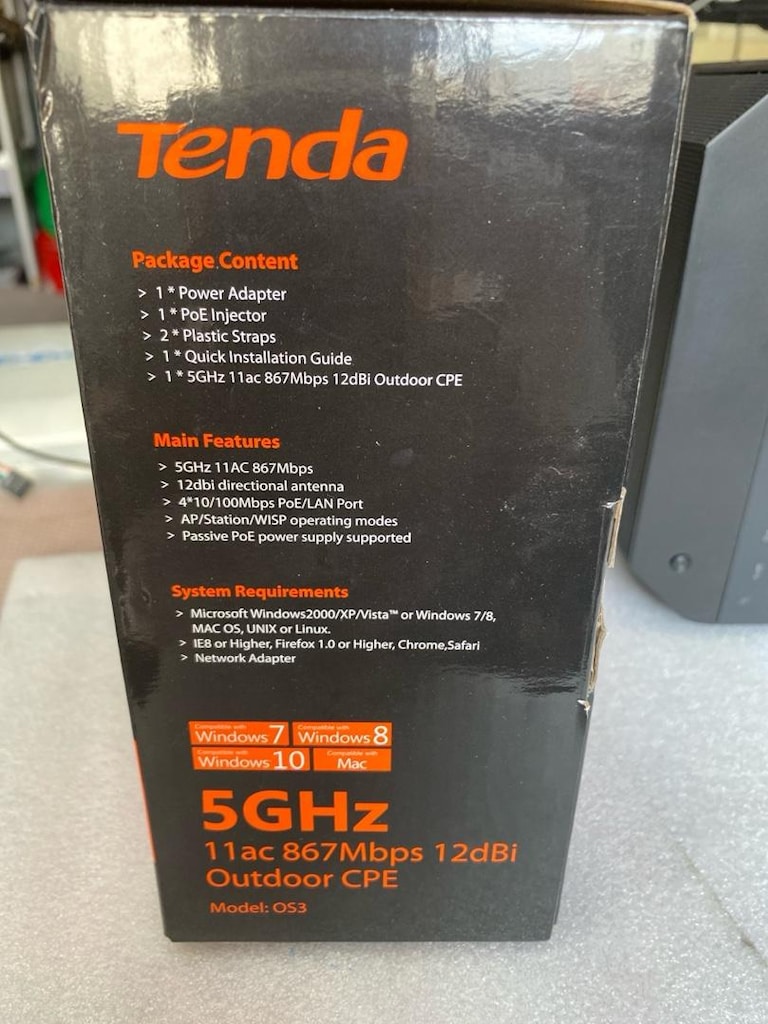Tenda OS3 5Ghz 11Ac 867Mbps 12DBI Outdoor CPE SIFIR ÜRÜN 5Km Access Po - 4