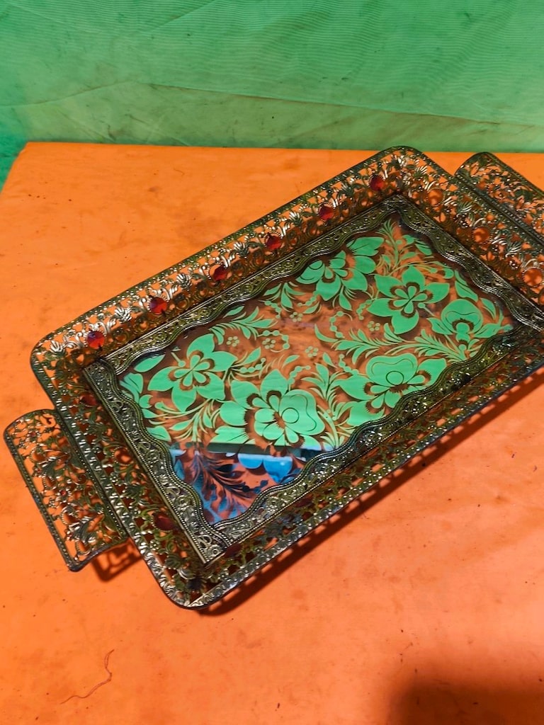 dekoratif işlemeli aynalı tepsi - 4