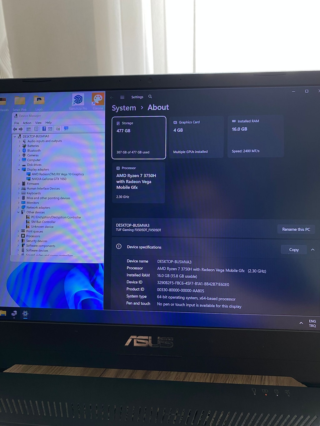 Sahibinden Temiz ASUS TUF FX505DT Laptop - 7