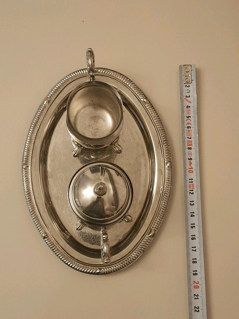 Antika Gümüş Kaplama Sütlük Şekerlik - 3