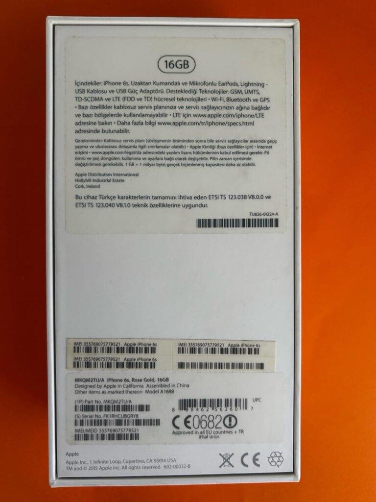 Apple iPhone 6S Rose Gold BOŞ KUTU - 4