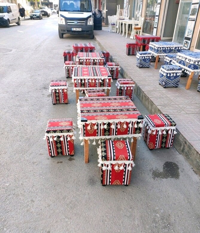 tabure takımı sedir takımı şark köşesi masa sandalye tabure takım - 12