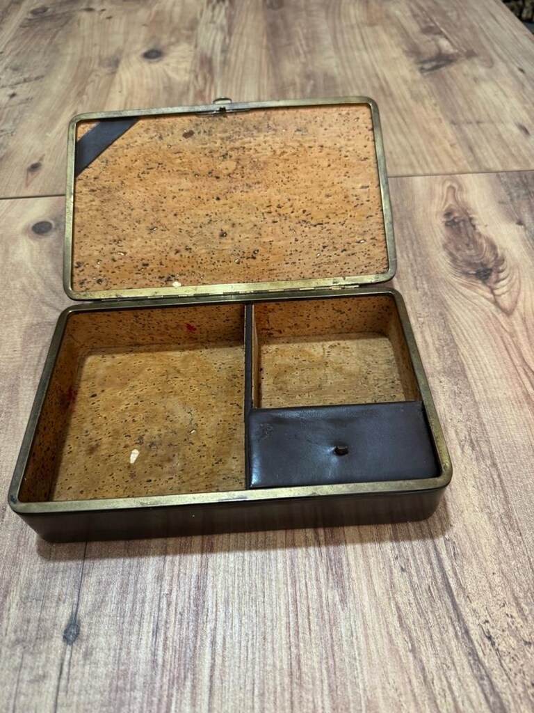 Vintage Deri Kaplama Bölmeli Saklama Kutusu Dışı deri kaplama, - 4