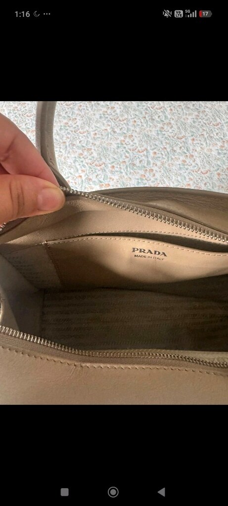 Prada Bej orta boy kadın El Çantası - 4