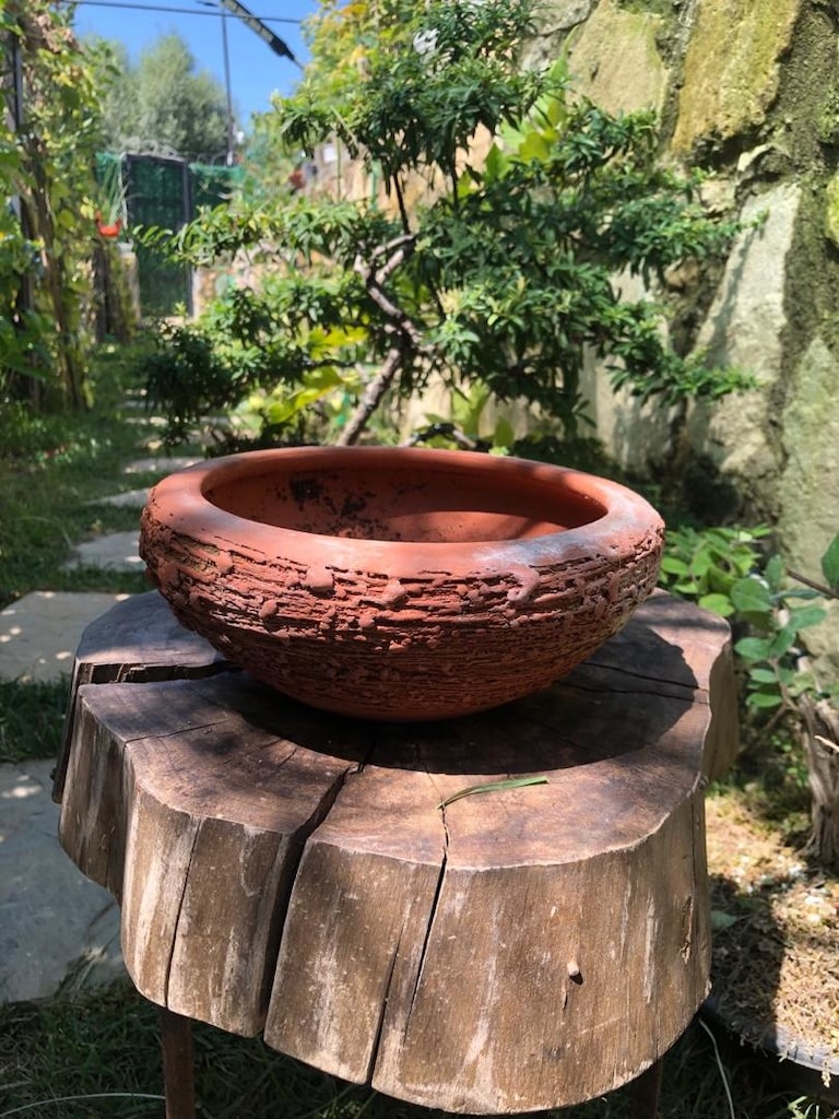 Doğal Dokulu Bonsai Saksısı-Çömlek Saksı - 8