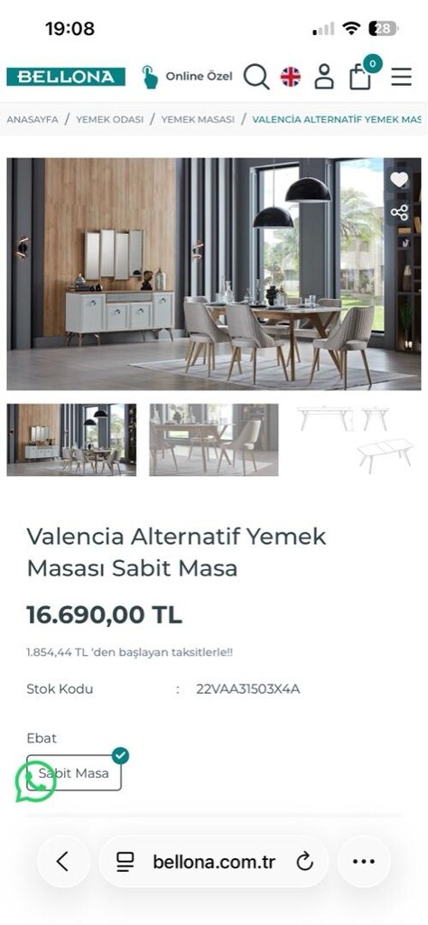 Bellona Yemek Masası - 6