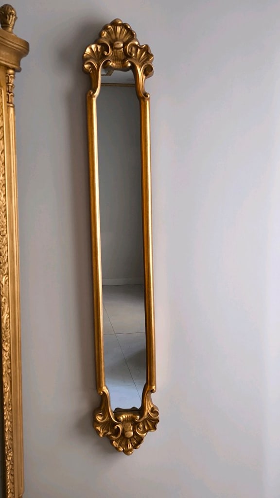 2 Adet Klasik Oymalı Gold Duvar Aynası - 2