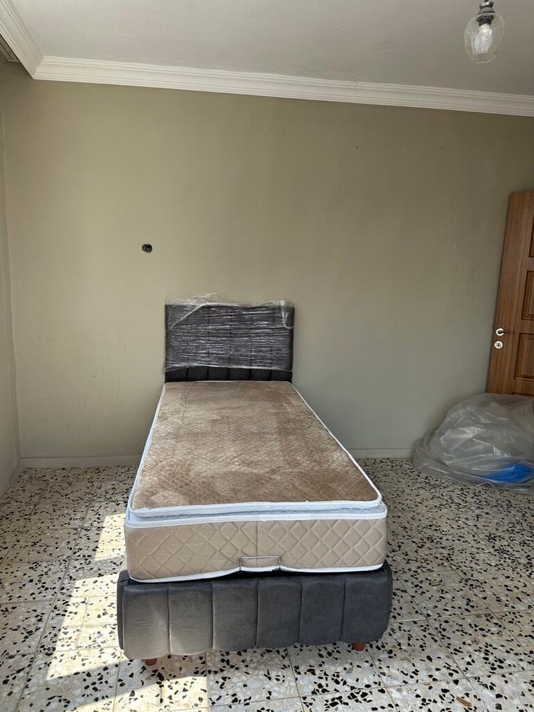 tek kişilik 90 × 190 baza başlığı gerçek petli tavşan tüü yatak sıfır - 4