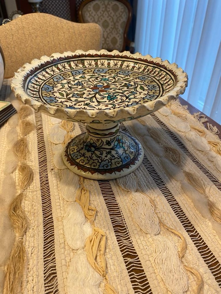 Kütahya ürünü Desenli Seramik Kek Standı - 2