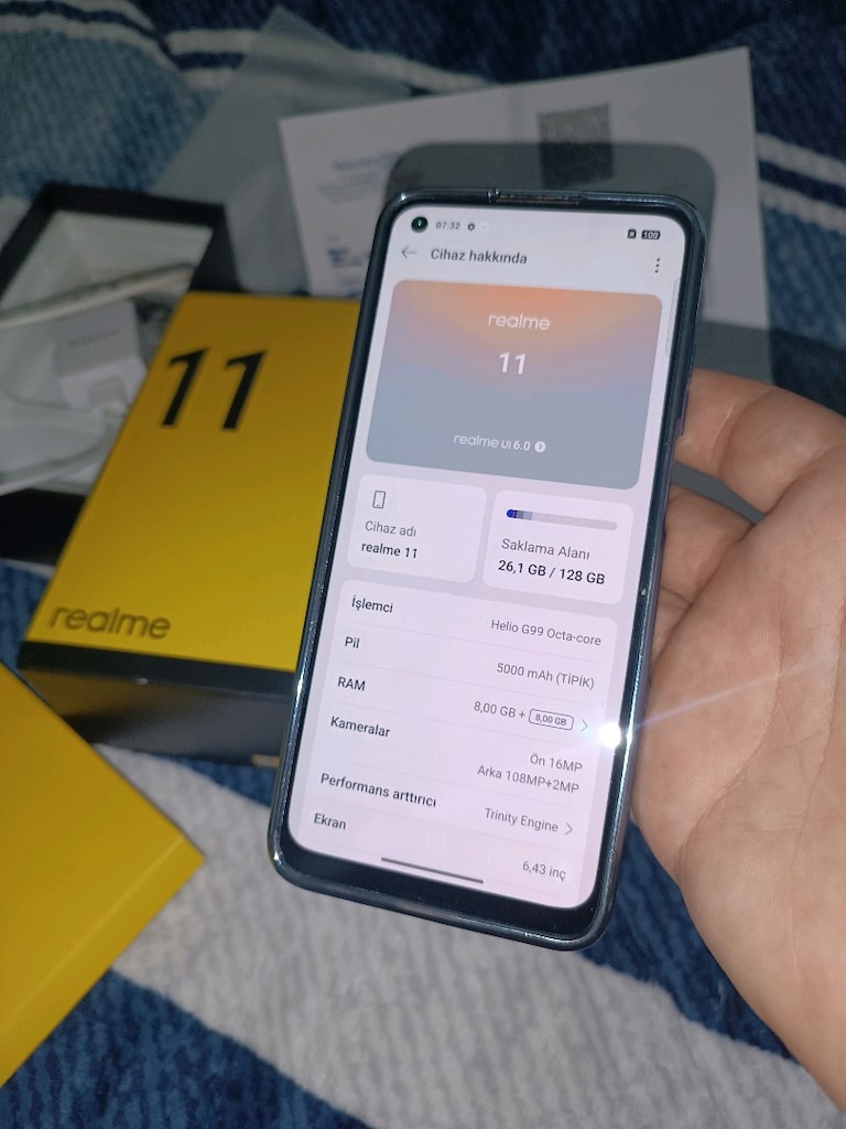 realme 11 128gb hafıza 16gb ram yurtiçi cihazı tr ciftsimli - 8