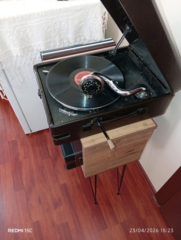 GRAMOFON ORJİNAL AVRUPA ÜRETİMİ ANTİKA - 7