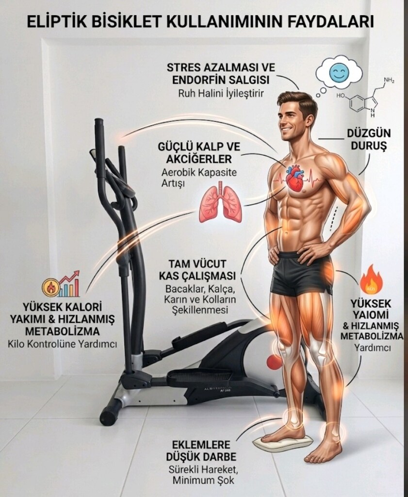 Voit AT-300 Manyetik Eliptik Bisiklet – Adrese Teslim & Kurulum - 3