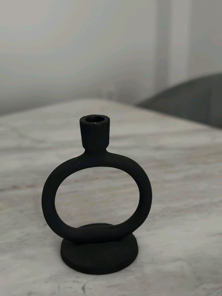 2'li Siyah Modern Dekoratif Şamdan Seti | Minimalist Tasarım - 6