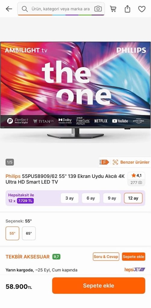 Philips 55pus8909/62 55 inç Model amblight televizyon - 8