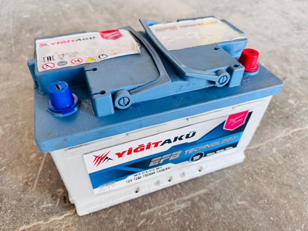 12v 72 AMPER ÇIKMA EFB (start stop) YİĞİT AKÜ.!! 2025 üretim.!! - 2