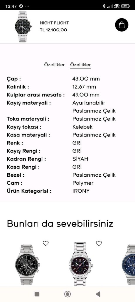 Swatch erkek saat night flight - 12