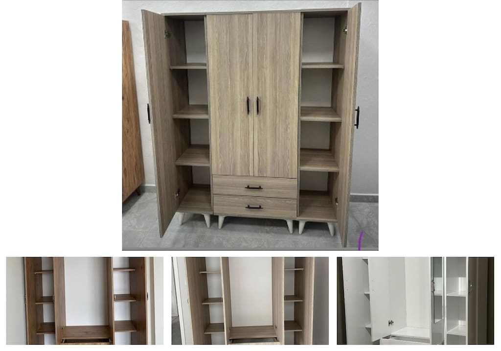 4 kapaklı elbise dolabı oshlrapxzj - 4
