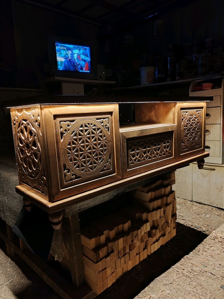 Tamamı el oyması ahşap TV ünitesi.... - 15
