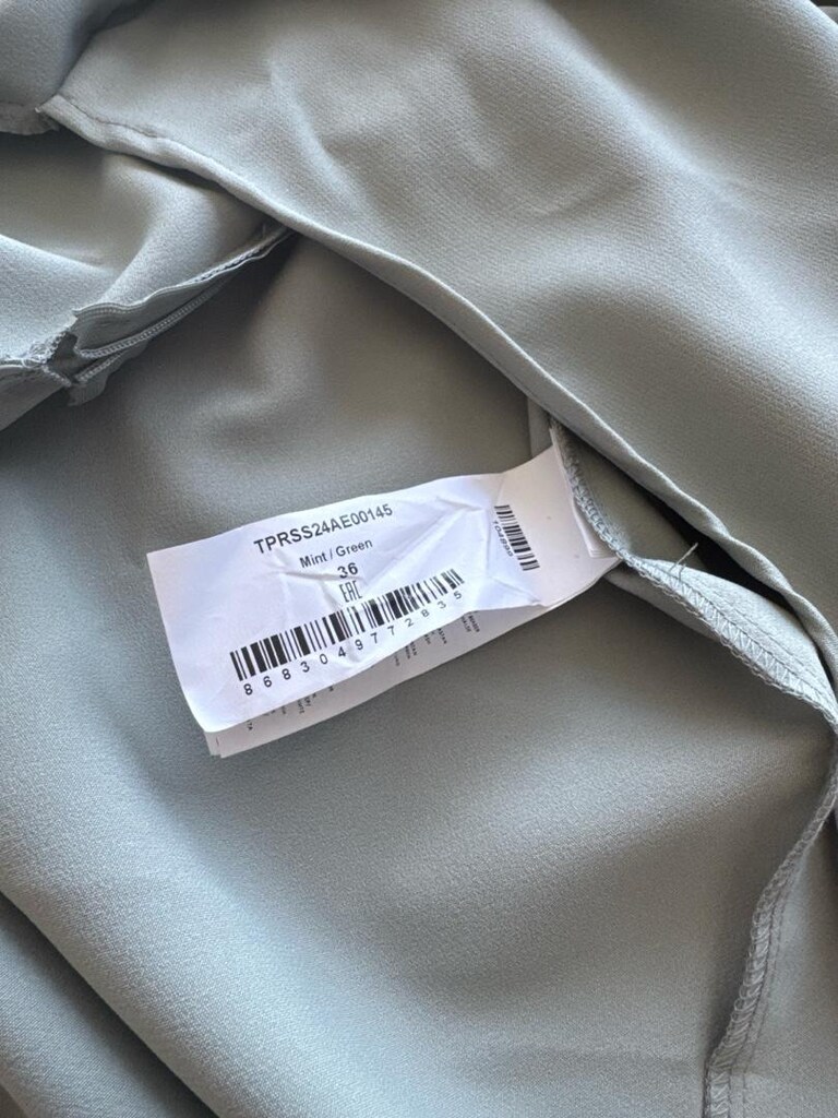 Mint volanlı uzun abiye elbise - 5