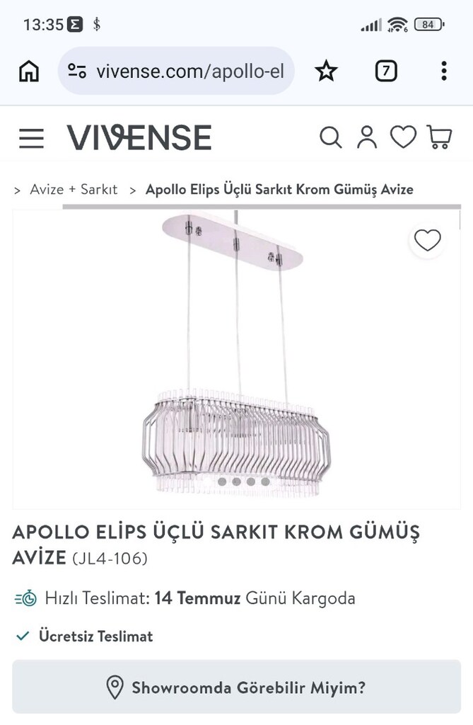 Vivense Apollo Elips Üçlü Sarkıt Şık Avize - 10