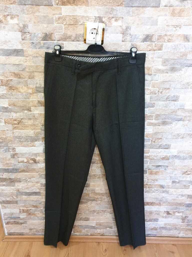 Erkek gri renk kumaş pantolon - 2