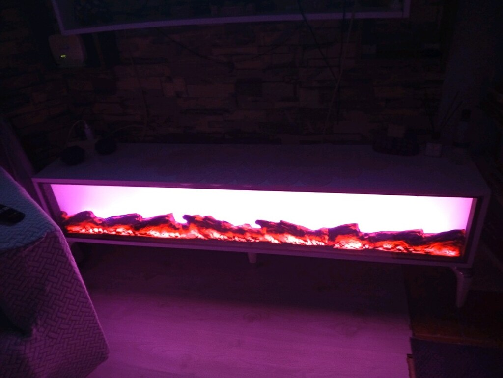 Bluetooth LED ışıklı müzik çalma özelliği olan şömine görünümlü ünite - 3