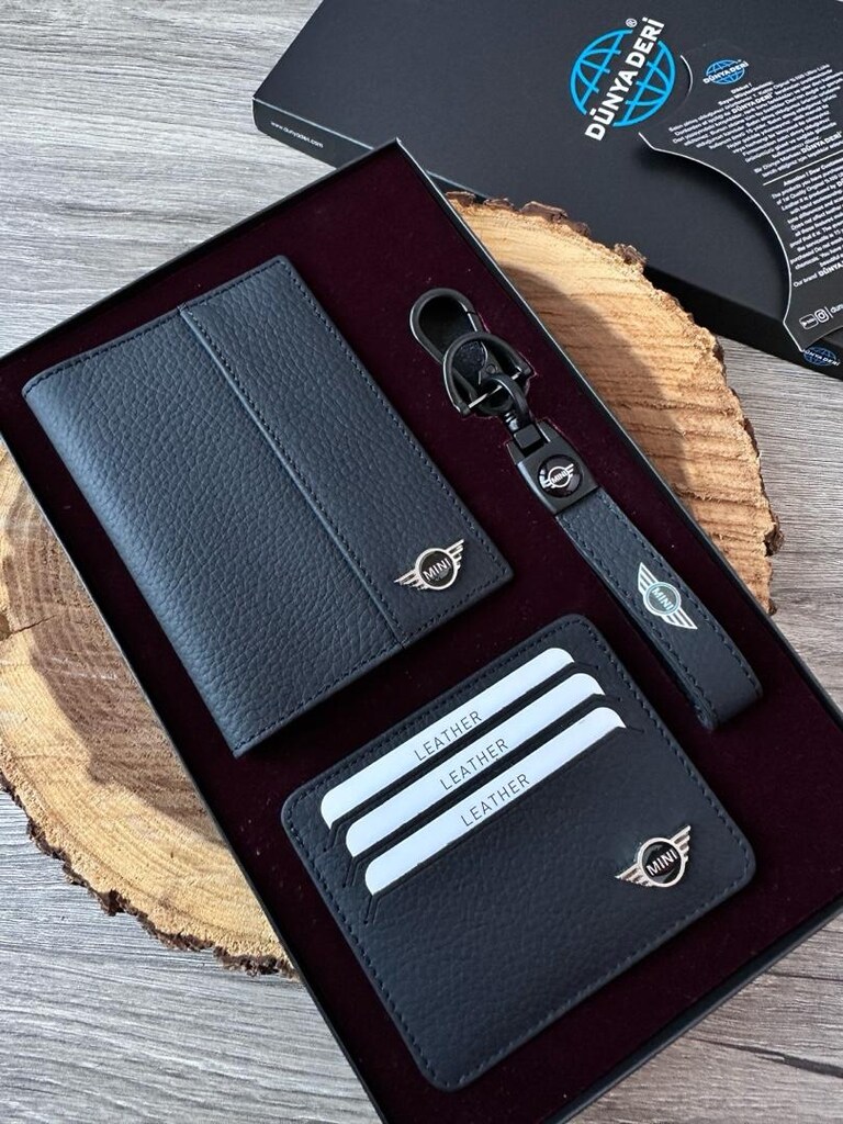 Mini Cooper Deri Ruhsat Kabı Cüzdanı, Anahtarlık Kredi Kartlık Üretimi - 15