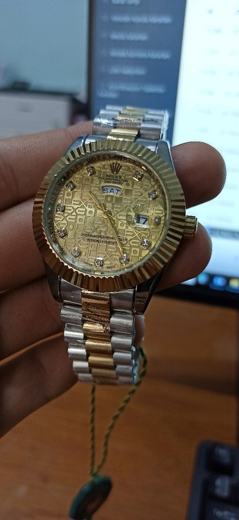 rolex gün ve tarih göstergeli çelik kol saati - 5