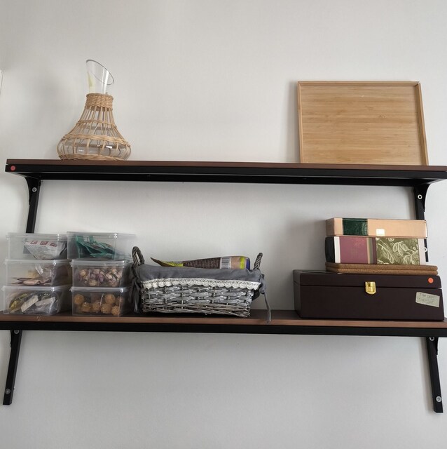 IKEA LACK Duvar Rafı – Kahverengi-Siyah 110cm x2
