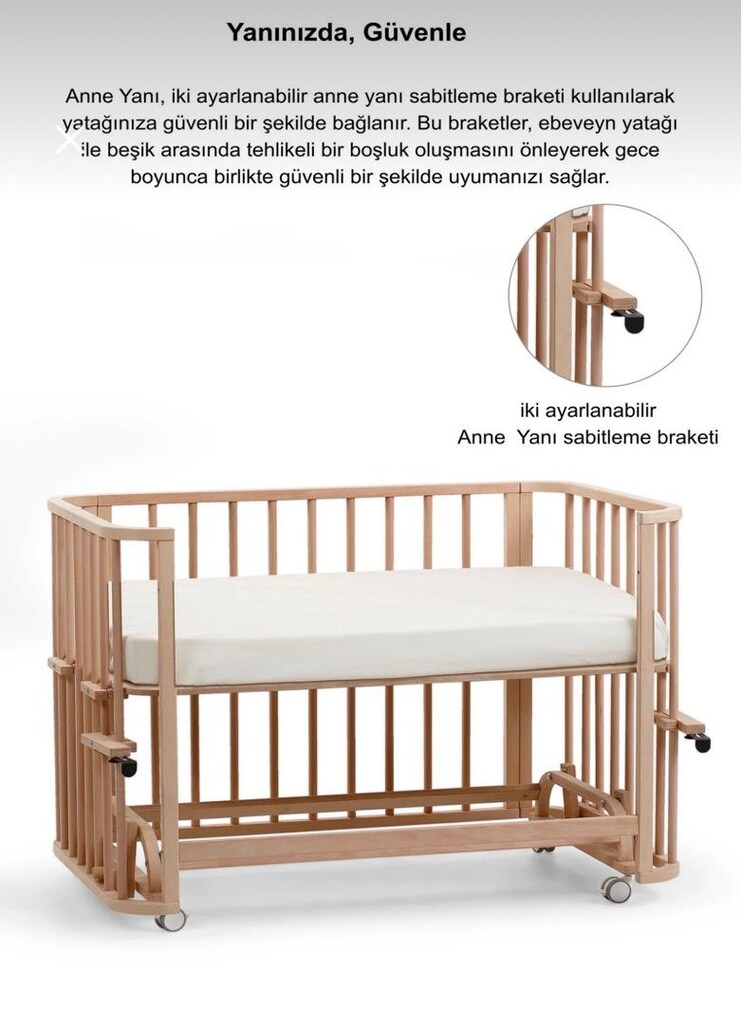 Ege baby ahşap 4in1 beşik + uyku seti - 2