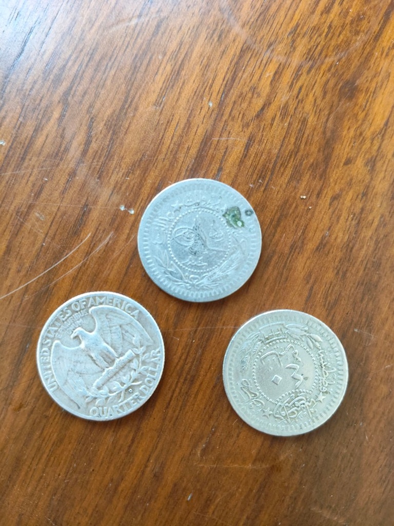 Osmanlı Tuğralı 20 & 40 Para + 1953 ABD Gümüş Quarter Koleksiyon Lotu - 3