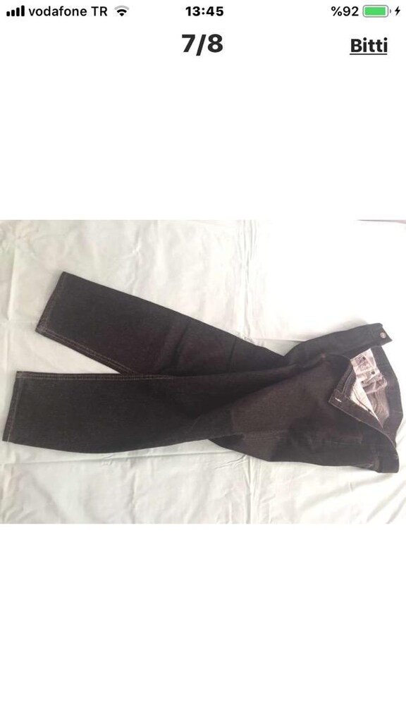 WINTAGE; İtalyan; SICILY&CO SİYAH DAR PAÇA KOT PANTOLON - 7